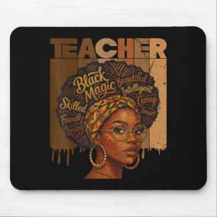 Tapis De Souris Enseignant d'histoire noire femme afro afro-améric