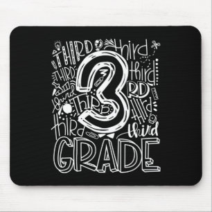 Tapis De Souris Enseignant Enfants Retour À L'École 3E Classe Typo