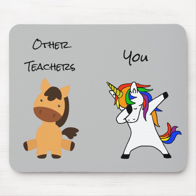 Tapis De Souris Enseignant Enseignant Unicorn Cheval Drôle Cadeau (Devant)