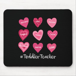 Tapis De Souris Enseignant pour tout-petits Candy Sweet Heart Love