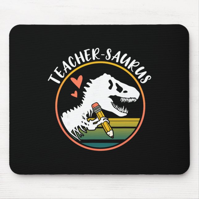 Tapis De Souris Enseignant-saurus Drôle Dinosaure Enseignant Desig (Devant)