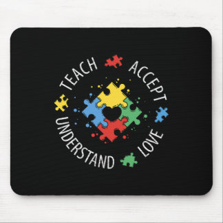 Tapis De Souris Enseignant sensibilisation sur l'autisme Accepter 
