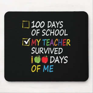 Tapis De Souris Enseignant Survécu 100 Jours De Moi Enseignant Fun