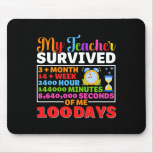 Tapis De Souris Enseignant Survive 100 Jours De Moi Amusant 100 Jo