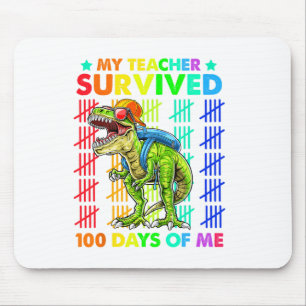 Tapis De Souris Enseignant Survived 100 Jours de moi 100e jour éco