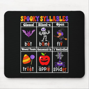 Tapis De Souris Enseignant Syllabes Effrayantes Drôle Éducation Ha