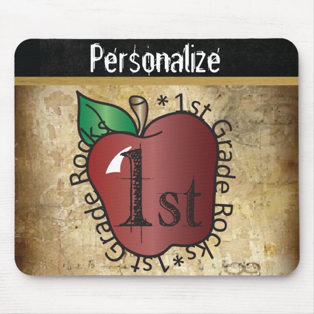 Tapis De Souris Enseignant vintage de 1ère année (Devant)