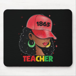 Tapis De Souris Enseignante femmes noires Afro Mélanine Mois de l'