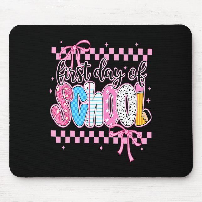 Tapis De Souris Ensemble floral pour le premier jour d'école pour  (Devant)