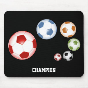 Tapis De Souris Ensemble mignon de ballons de football sur fond no