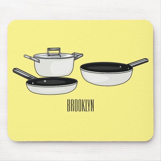Tapis De Souris Ensembles d'ustensiles de cuisine illustration de  (Devant)