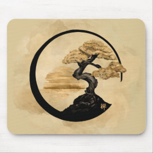 Tapis De Souris Enso Zen Circle Bonsai - Golden Sunrise