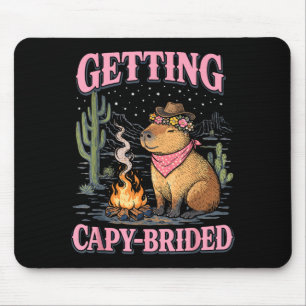 Tapis De Souris Enterrement de vie de jeune fille Cowgirl en train