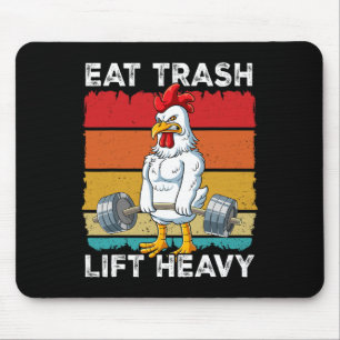 Tapis De Souris Entraînement de poids de poulet Gym Eat Trash Lift