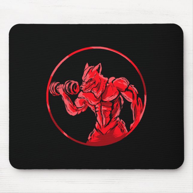 Tapis De Souris Entraînement Wolf Bodybuilder pour l'entraînement  (Devant)