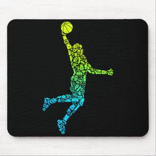 Tapis De Souris Entraîneur de basket-ball en train de faire un dun