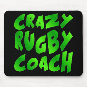 Tapis De Souris Entraîneur fou de rugby en vert