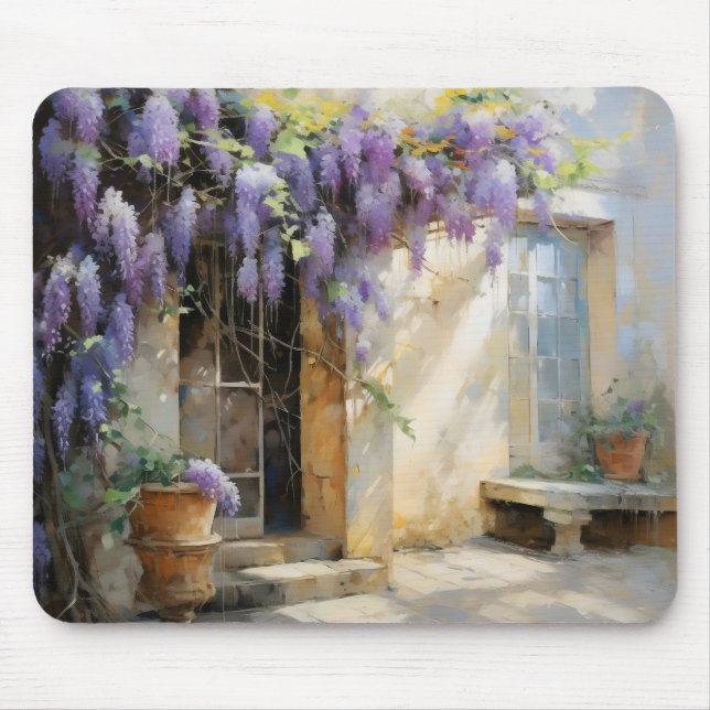 Tapis De Souris Entrée Fleurs Violettes (Devant)