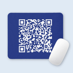 Tapis De Souris Entrer l'URL Généré instantanément Code QR   bleu