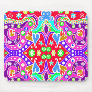 Tapis De Souris Enveloppe motif à main colorée