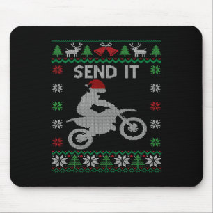 Tapis De Souris Envoyer Idée Vélo Riding Père Noël Motocross Ugly