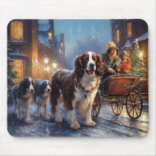 Tapis De Souris Épagneul Springer Anglais période de Noël festive