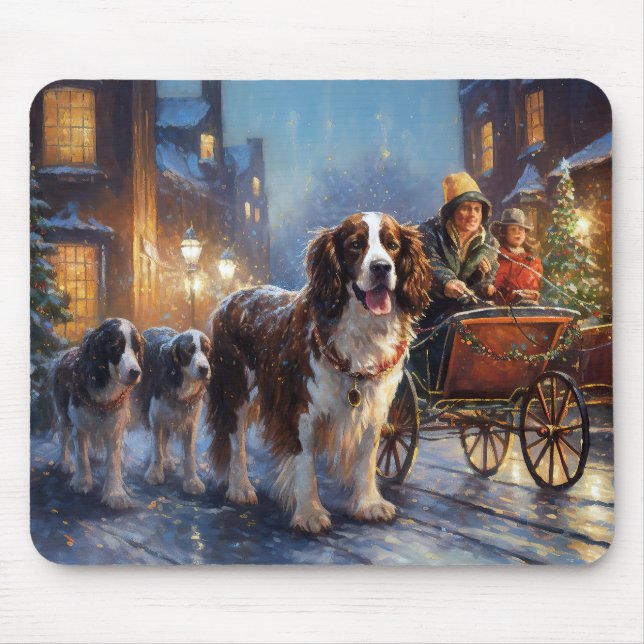 Tapis De Souris Épagneul Springer Anglais période de Noël festive (Devant)