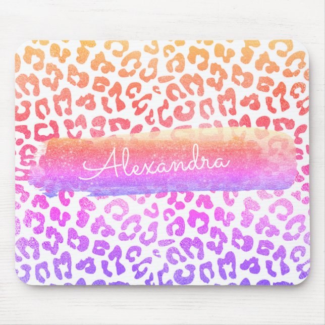 Tapis De Souris Éperche de Parties scintillant en or, rose et pour (Devant)