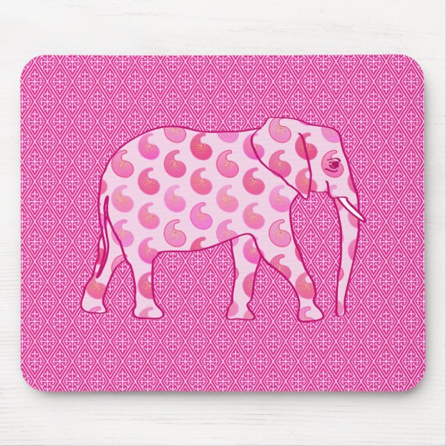 Tapis De Souris Ephène de mer - rose glacé et fuchsia (Devant)