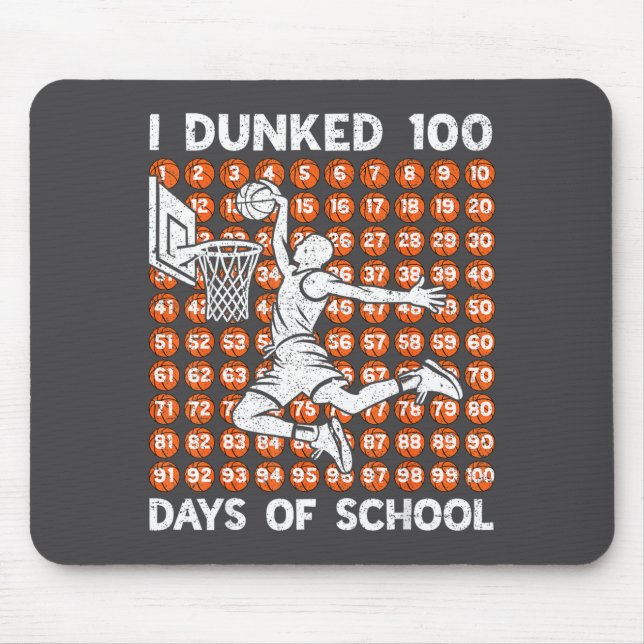 Tapis De Souris Epic 100 Basketball 100e Jours Dunked École 1 (Devant)