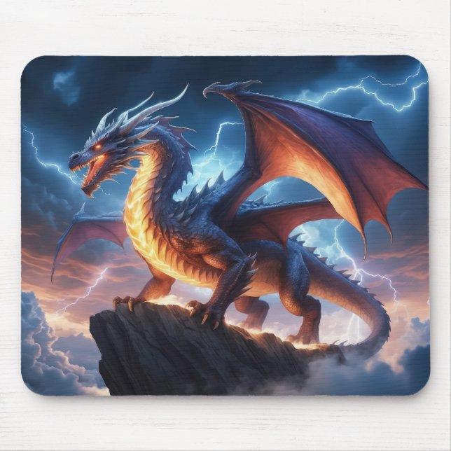 Tapis De Souris Epic Lightning Dragon Imaginaire Jeu Souris Pad (Devant)
