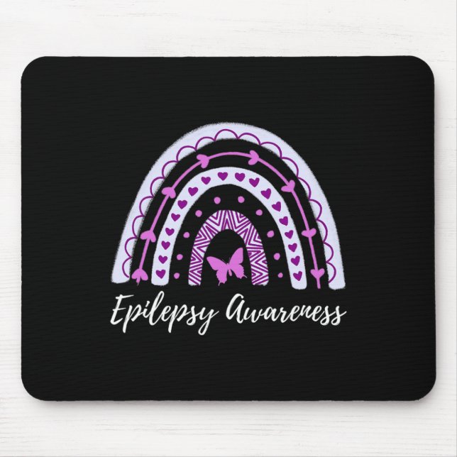 Tapis De Souris Epilepsie Sensibilisation Boho Arc-en-ciel (Devant)