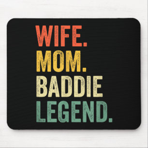 Tapis De Souris Épouse maman baddie légende drôle fête des mères m