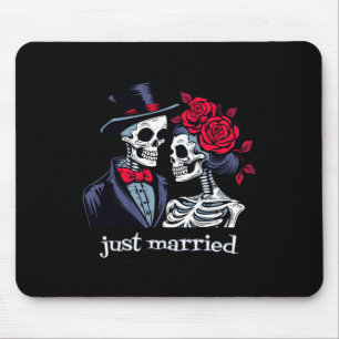 Tapis De Souris Épouse rose De Squelette Et Épouse De Squelette Ha