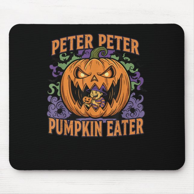 Tapis De Souris Épouvantable mangeur de citrouille Peter Halloween (Devant)