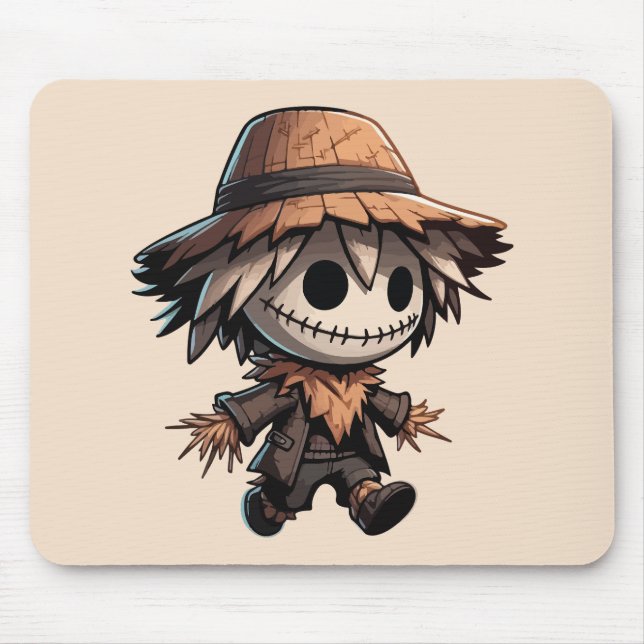 Tapis De Souris Épouvantail d'Halloween mignon (Devant)