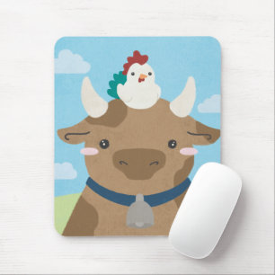 Tapis De Souris Époux - Vache et poussin