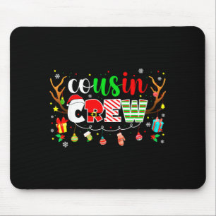 Tapis De Souris Équipage de cousins Famille Noël 2025 Xmas Carré C