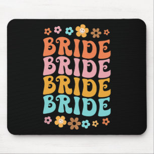 Tapis De Souris Équipage de mariage rétro groovy Bachelorette Part