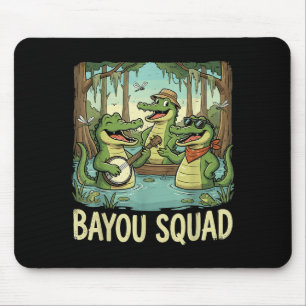 Tapis De Souris Équipe Bayou Louisiane Alligator Rétro Faune Tra