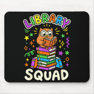 Tapis De Souris Équipe de bibliothèque de hibou drôle amateur de l