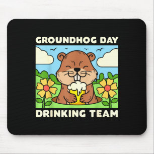 Tapis De Souris Équipe de boisson de la journée de la marmotte Hom