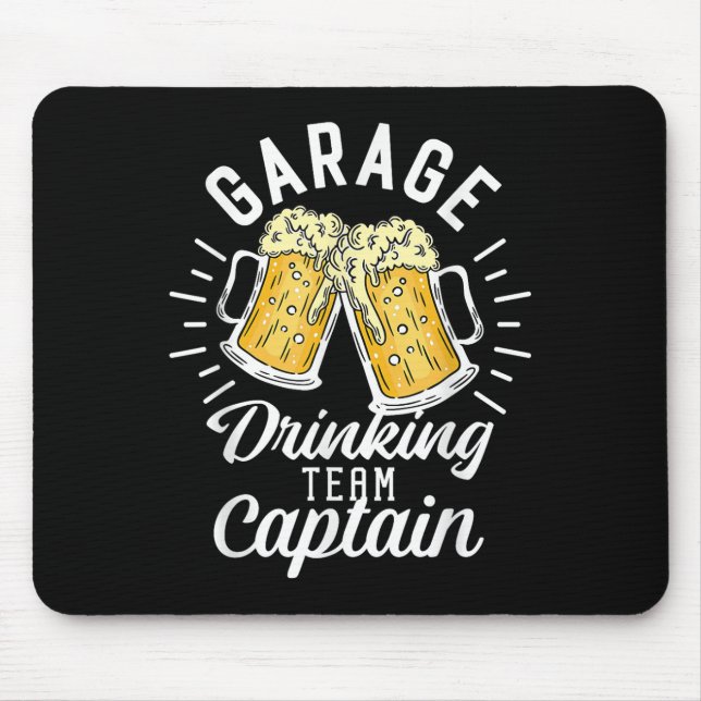 Tapis De Souris Équipe De Boissons De Garage Capitaine Funny Bière (Devant)