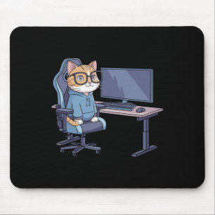 Tapis De Souris Équipe de chat de joueur mème drôle 1