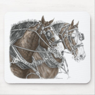 Tapis De Souris Équipe de cheval de trait de Clydesdale