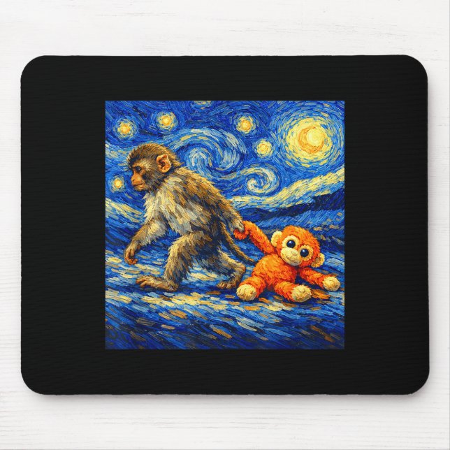 Tapis De Souris Équipe de coup de singe frappe bébé singe  (Devant)