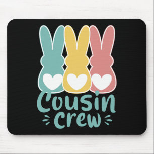 Tapis De Souris Équipe de cousins de Pâques Famille assortie Lapin