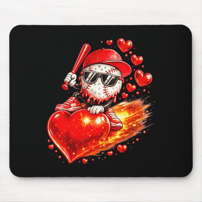 Tapis De Souris Équipe de crèmes glacées Baseball Saint-Valentin D (Devant)
