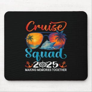 Tapis De Souris Équipe de croisière 2025 Amis Famille Vacances Cor