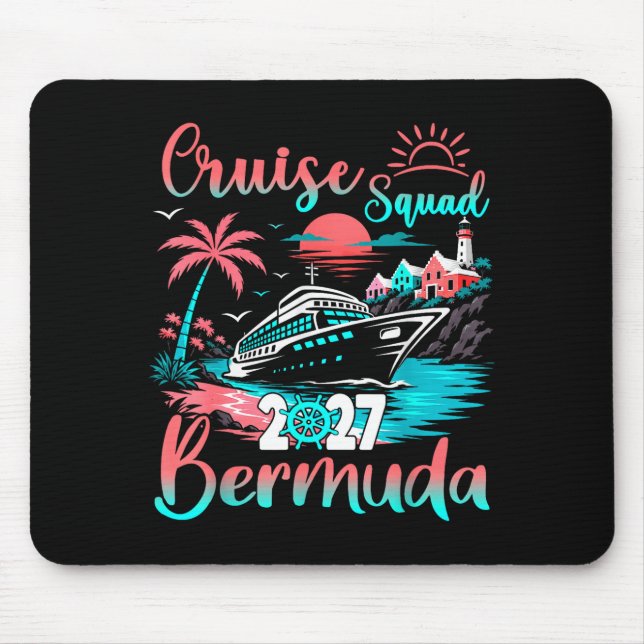 Tapis De Souris Équipe de croisière bermuda 2027 vacances tropical (Devant)